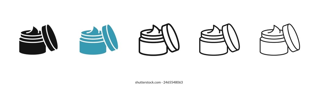 Body skin cream vector icon set. moisturizer cream container vector icon. cosmetic lotion pictogram for UI designs.
