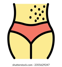 Body skin problem icon outline vector. Clinic health. Dry disease color flat