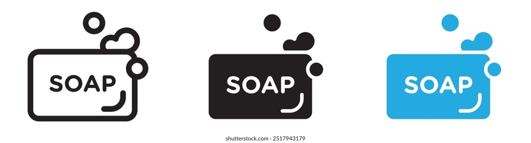 Body Soap icon vector set illustration