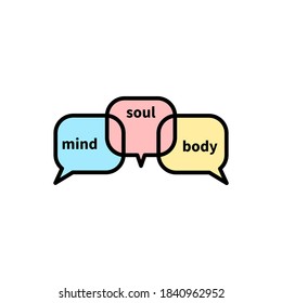 Body, Soul And Mind Logo. Harmony In Human Life, Zen. Therapy Icon For Psychologist.
