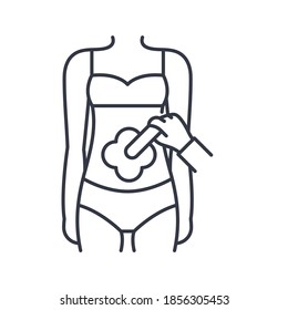 Icono de spa corporal, ilustración lineal aislada, vector de línea delgada, signo de diseño web, símbolo de concepto de contorno con trazo editable sobre fondo blanco.