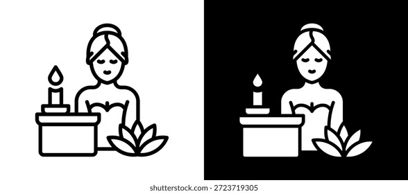 Body Spa Icon Ilustración vectorial negro blanco