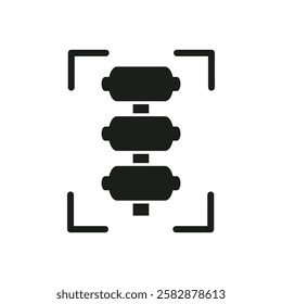 Body spine scan icon Symbol mark in Outline style