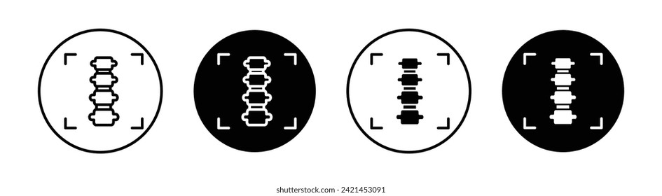 Body Spine Scan Vector Line Icon Illustration.
