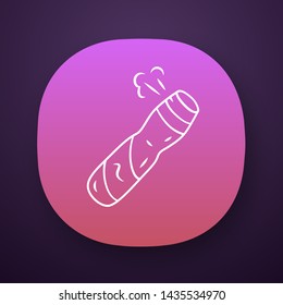 Body spray, deodorant bottle app icon. UI/UX user interface. Web or mobile application. Skin care accessory vector isolated illustration. Perfume shop, beauty salon product. Antiseptic lotion, aerosol