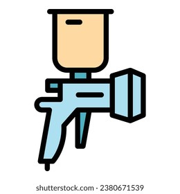 Karosseriespritzer-Symbol-Umrandungsvektor. Malerwagen. Auto-Reparaturfarbenflaeche