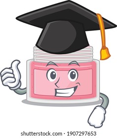 Body srub caricature picture design with hat for graduation ceremony. Vector illustration