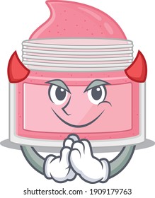 Body srub clothed as devil cartoon character design on Halloween night. Vector illustration