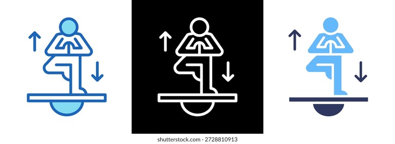 Körperstabilität Symbol dreifach-Stil Vektorgrafik
