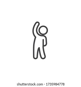 Body stretching exercise line icon. linear style sign for mobile concept and web design. Side bend exercise outline vector icon. Symbol, logo illustration. Vector graphics