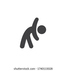 Body stretching exercise vector icon. filled flat sign for mobile concept and web design. Side bend exercise glyph icon. Symbol, logo illustration. Vector graphics