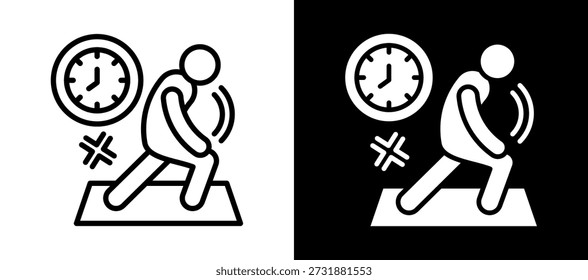 Body Stretching Icon whiteblack Vector Illustration