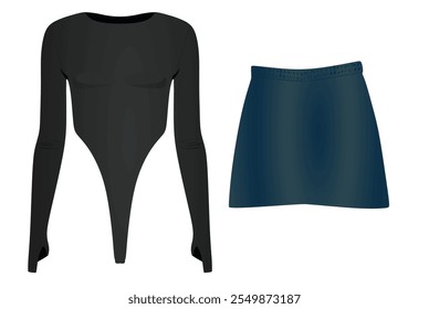 Fato de corpo e minissaia. vetor