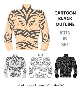 Body tattoo icon cartoon. Single tattoo icon from the big studio cartoon.