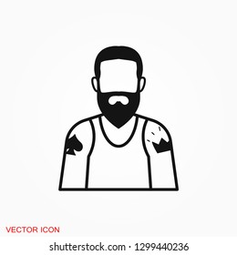 Body tattoo icon logo, illustration, vector sign symbol for design