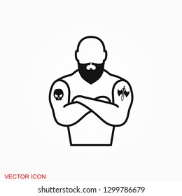 Body tattoo icon logo, illustration, vector sign symbol for design
