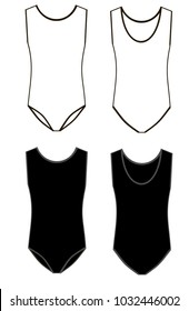 body technical sketch back and front view collection