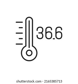 Body temperature 36.6 icon. High quality black vector illustration.