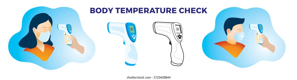 Body Temperature check with Non-contact Infrared thermometer fever scan for covid-19 coronavirus prevention