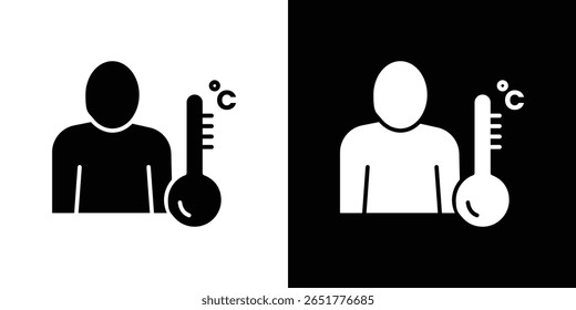 Icono de temperatura corporal de un Vector de estilo plano