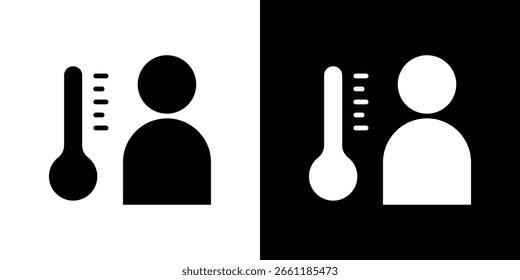 Icono de temperatura corporal de un Vector de estilo plano