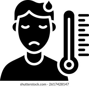 Body Temperature Icon Glyph Vector Illustration