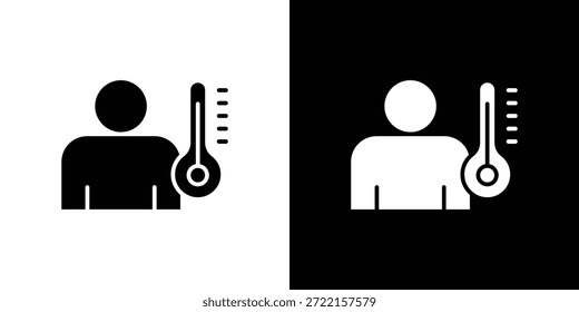 Icono de temperatura corporal Ilustración vectorial - iconos vectoriales de estilo negro de alta calidad