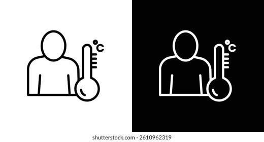 Body temperature icon Vector isolated outline drawing.