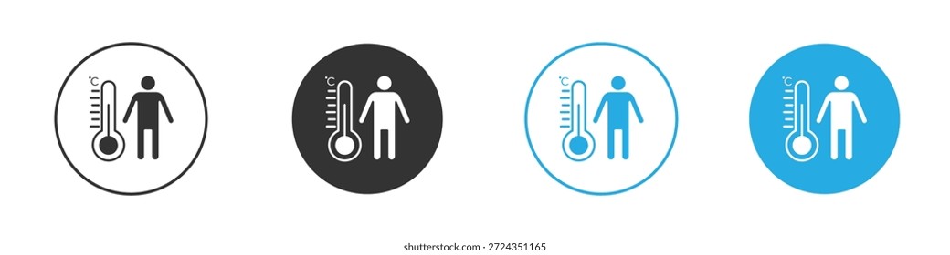 Elemento de diseño de iconos de temperatura corporal. Ilustración vectorial sobre fondo blanco.