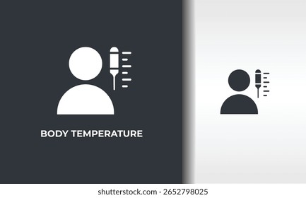 Ilustración De Símbolo Aislado De Vector De Temperatura Corporal, Icono O Logotipo