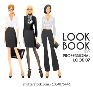 Body Template with Outfits and Accessories for Professional Look : Vector Illustration