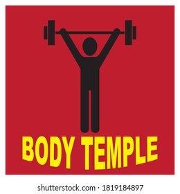 body temple vector concept signage