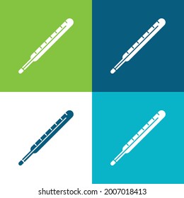 Body Thermometer Flat four color minimal icon set
