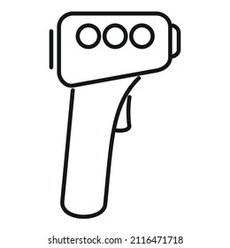 Vector de contorno del icono del termómetro corporal. Temperatura digital. Láser de mano