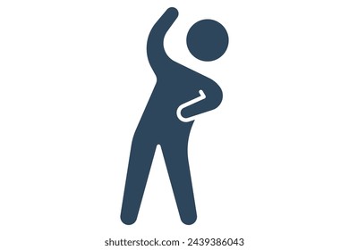 body tilts icon. body movements in gymnastics. icon related to sport, gym. solid icon style. element illustration.