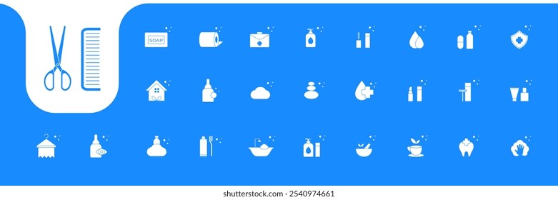 Tratamiento corporal Iconos de limpieza Conjunto de diseño Vector