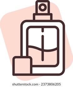 Body treatment parfume, illustration or icon, vector on white background.