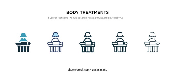 body treatments icon in different style vector illustration. two colored and black body treatments vector icons designed in filled, outline, line and stroke style can be used for web, mobile, ui