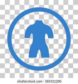 Body vector icon. Illustration style is a flat iconic cobalt symbol on a transparent background.