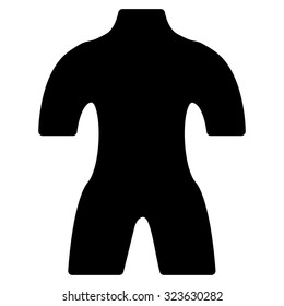 Body vector icon. Style is flat symbol, black color, rounded angles, white background.