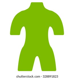 Body vector icon. Style is flat symbol, eco green color, rounded angles, white background.