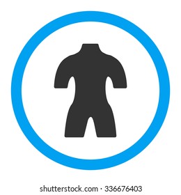 Body vector icon. Style is flat rounded symbol, bright colors, rounded angles, white background.