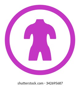 Body vector icon. Style is flat rounded symbol, violet color, rounded angles, white background.