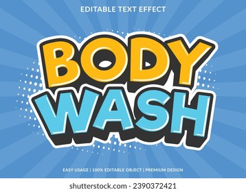 body wash editable text effect template use for business logo and brand