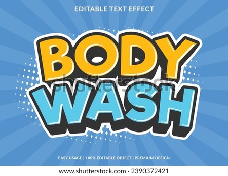 body wash editable text effect template use for business logo and brand
