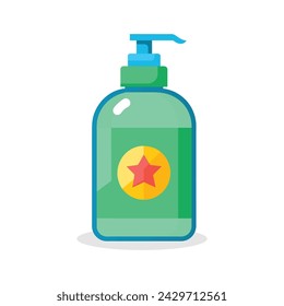 Ilustración plana del vector del lavado del cuerpo sobre fondo blanco