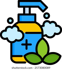 Body Wash Icon Lineal Color Vector Illustration