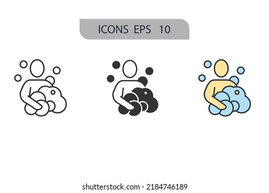 Body Wash Icons  Symbol Vector Elements For Infographic Web