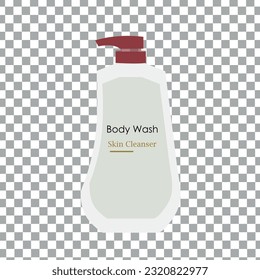 Body Wash, Skin Cleanser Concept Design on Checkerboard Transparent Background