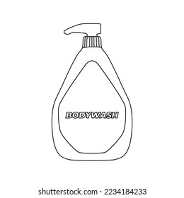 Body wash soap pump bottle outline icon, vector illustration in trendy design style, isolated on white background. Editable perfect graphic resources for many purposes.